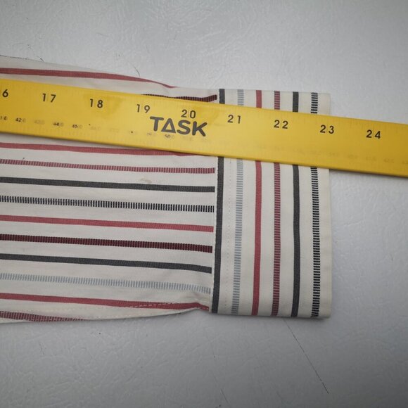 Tabi Wrinkle Resistant Stretch Ladies Size XL Red Grey White Striped Shirt - Picture 9 of 10